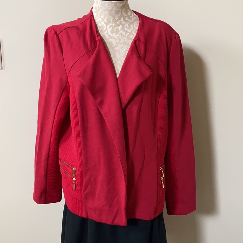Chico’s Renaissance Red Modern Ponte Jacket - image 3